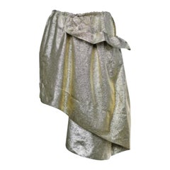 Stella McCartney Gold Lurex Gathered Brynn Asymmetrischer Rock M