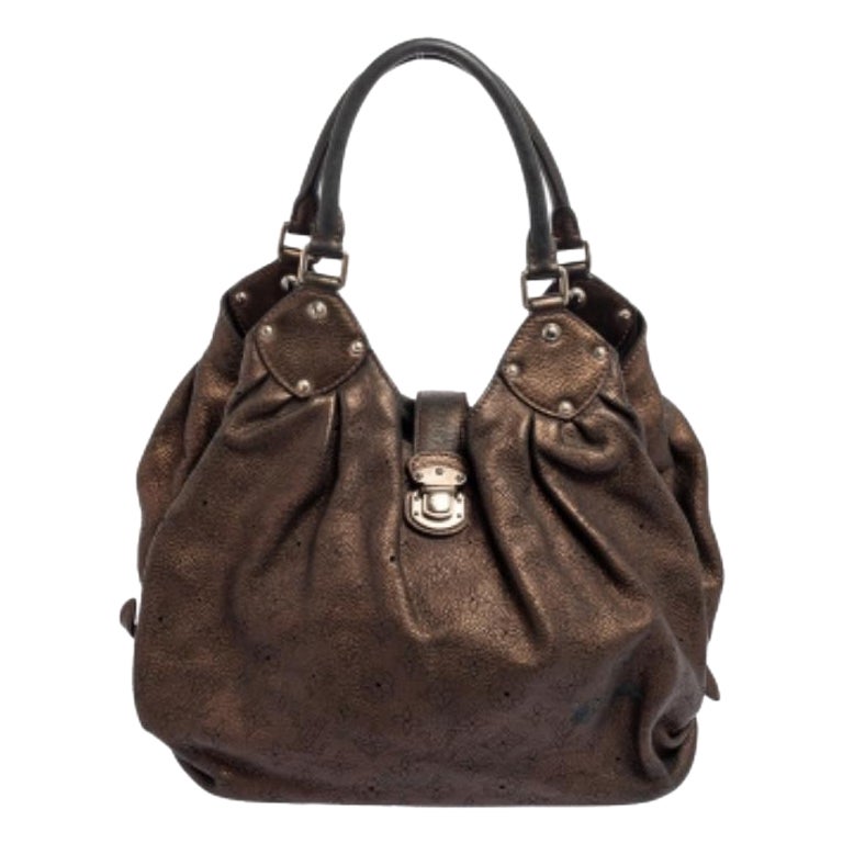 Louis Vuitton Borsa Monogram Mahina in pelle bronzo L