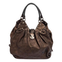 Louis Vuitton Borsa Monogram Mahina in pelle bronzo L