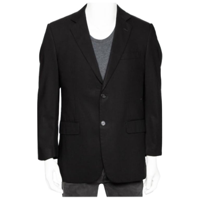 Balmain Blazer nero in lana con bottoni L.A.