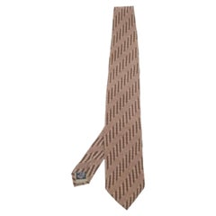 Giorgio Armani Brown Printed Silk Tie