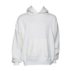Sudadera con capucha de manga larga de algodón envejecido Amiri White S