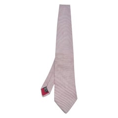 Etro Silver Striped Silk Tie