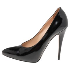 Gucci Black Patent Leather Elaisa Removable Faux Pearl Bow Accents Pumps Size 40