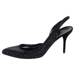 Gucci - Escarpins Noah D'Orsay en satin et daim ornés de cristaux noirs, taille 39