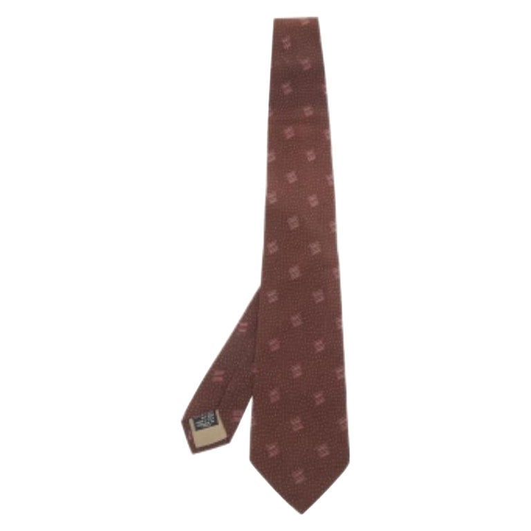 Giorgio Armani Brown Printed Silk Tie