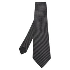 Ermenegildo Zegna Black Striped Silk Tie