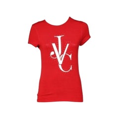 Versace Jeans Couture Red Cotton Knit Logo T-Shirt XL
