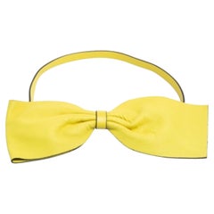 Valentino Yellow Leather Oversized Bow Belt 80 CM