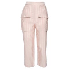 Chloe Light Pink Striped Pocketed Straight Leg Pants S