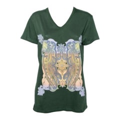 Etro Green Paisley Printed Cotton Short Sleeve T-Shirt S