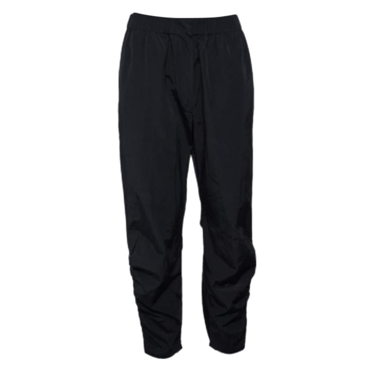 Sportmax Pantalón M Sintético Negro Con Contraste Acanalado Con Detalle De Cremallera en venta