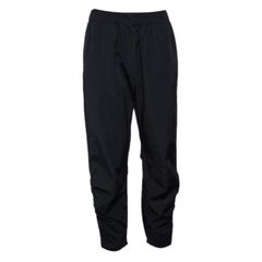Sportmax Black Synthetic Contrast Trim Ruched Zip Detail Pants M