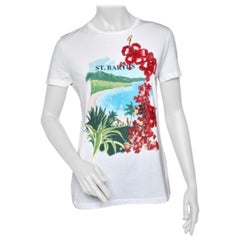 Ralph Lauren White St.Barths Printed Sequin Embellished Cotton T-Shirt S