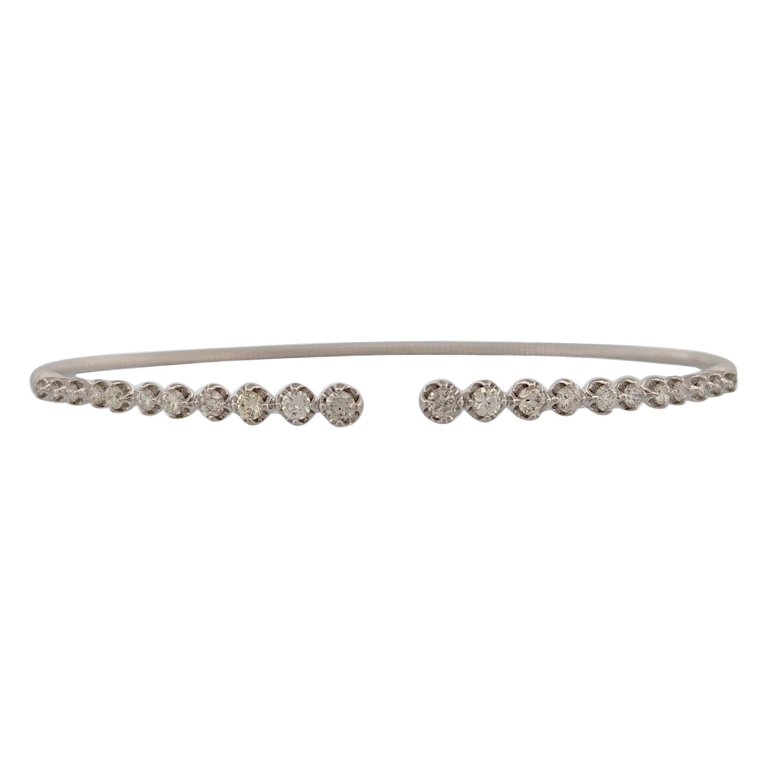 Ingrid Bracelet jonc  Or blanc 14K  Diamants ronds naturels 0,75 carat