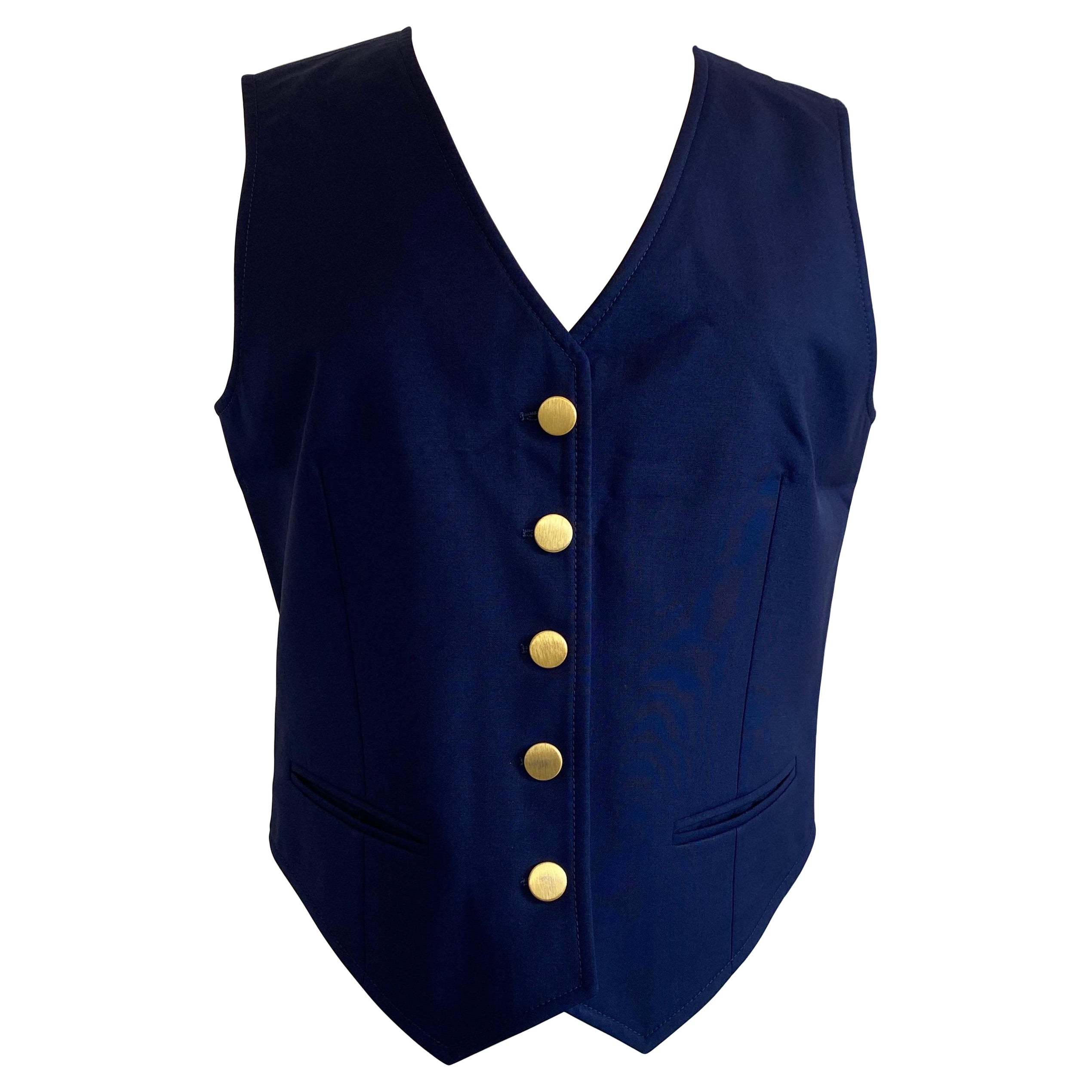 Gilet blu con scollo a V Gucci Uniform in vendita