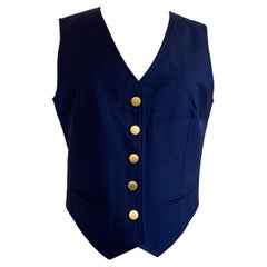 Gucci Uniform Weste mit blauem V-Ausschnitt