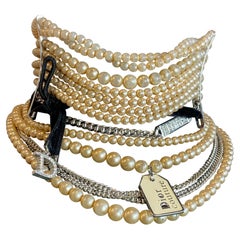 Dior 90s John Galiano choker pearl necklace