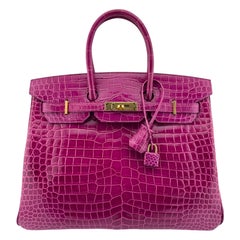 Hermes Birkin 35 rose scheherazade gold hardware