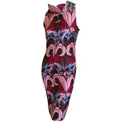 Prada Holliday&Brown Fall 2003 Limited Edition Lilly Print Sleeveless Silk Dress 11