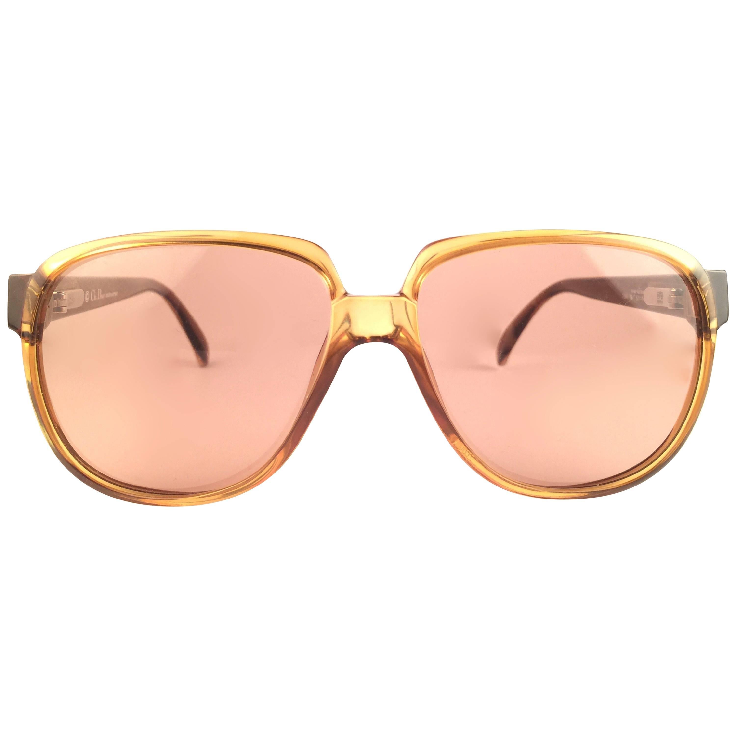  New Vintage Christian Dior Monsieur 2260 12 Optyl Amber 1970 Sunglasses