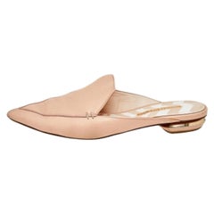 Nicholas Kirkwood Sandalias planas de piel crema con puntera puntiaguda Beya Talla 39.5