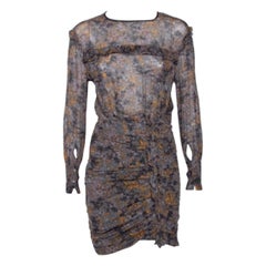 Isabel Marant Etoile Multicolored Printed Ruched Dress XS