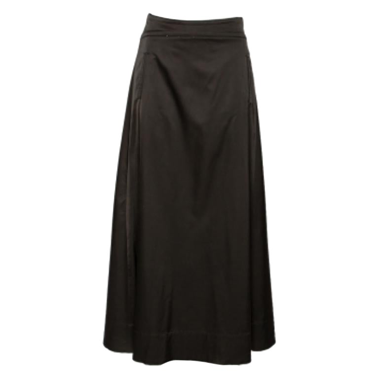 Emporio Armani Dark Grey Sateen Pocketed Maxi Skirt M
