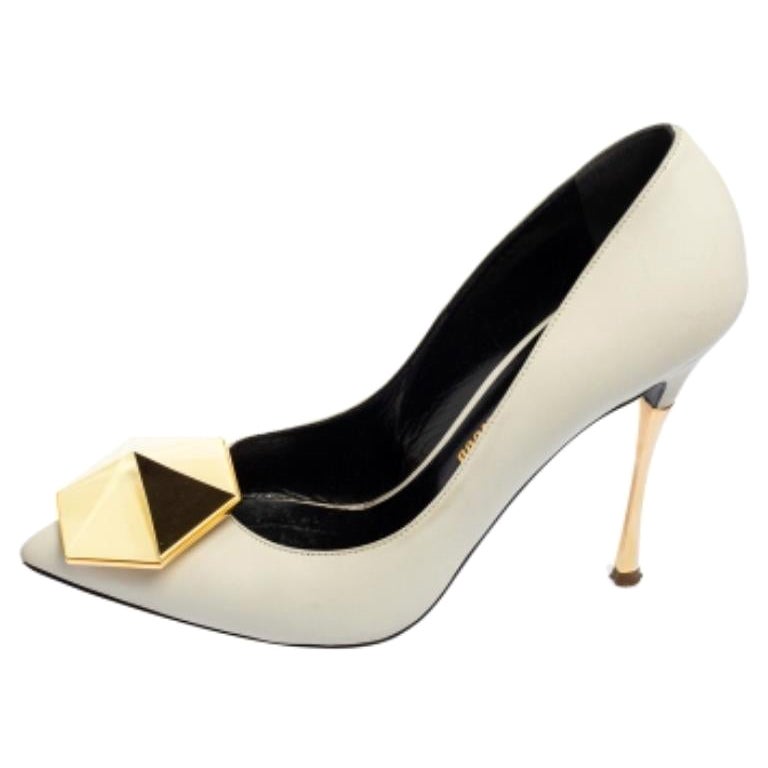 Nicholas Kirkwood escarpins hexagonaux à bout pointu en cuir blanc taille 37,5