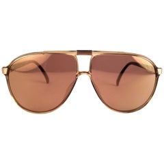 New Vintage Christian Dior Monsieur 2300 20 Optyl Gold Mirror 1970 Sunglasses