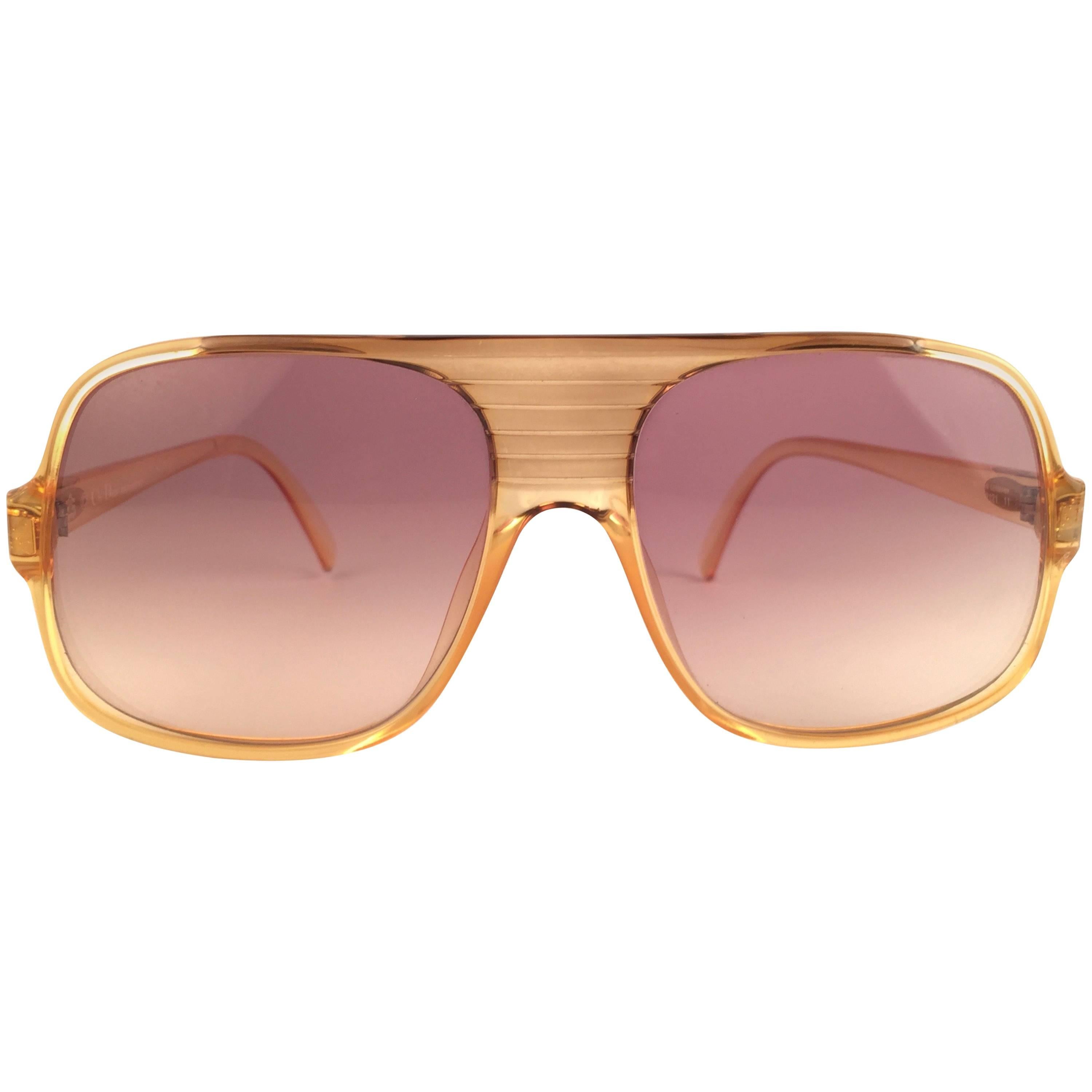  New Vintage Christian Dior Monsieur 2121 11 Light Amber Optyl 1970 Sunglasses