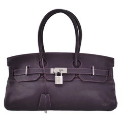 Hermes Shoulder Birkin 42 HSS Special Order Togo Cassis Violet Anemone Interior