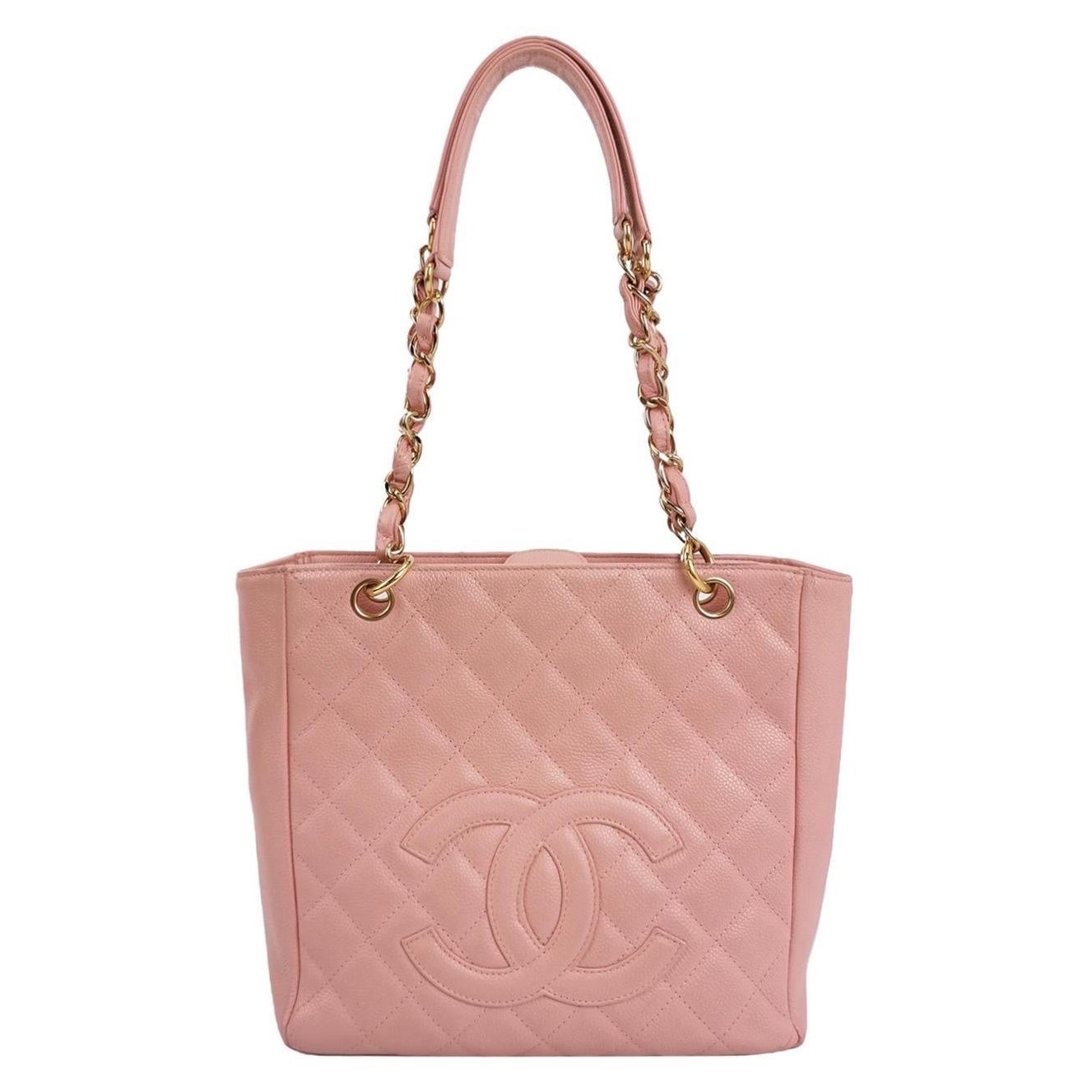 Chanel PST Petite Shopping Tote Pink Caviar Leather Gold Hardware, 2004-2005