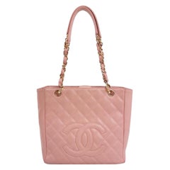 Chanel PST Petite Shopping Tote Pink Caviar Leather Gold Hardware, 2004-2005