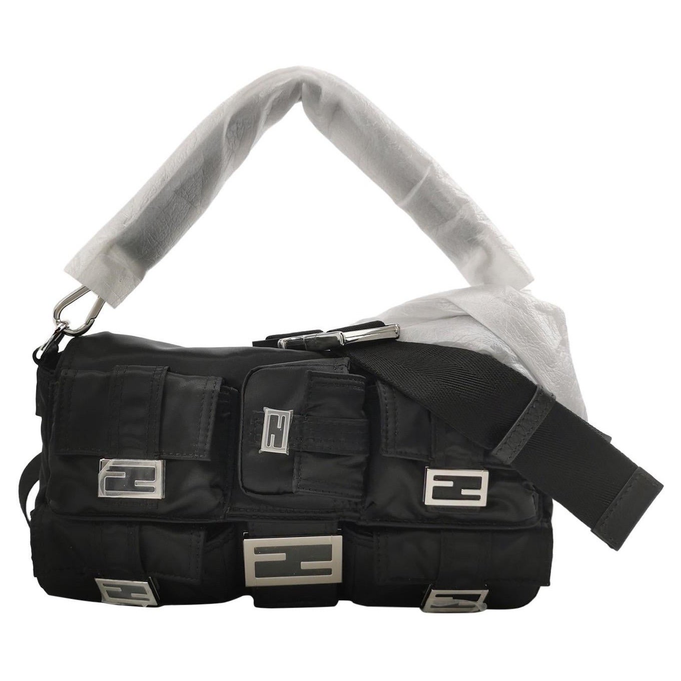 Fendi Baguette Cargo Multipocket Black Nylon 3-way Bag