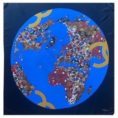 Sciarpa di seta Chanel Gripoix Globe