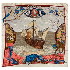 Hermès Scarf "Christophe Colomb D'écouvre L'Amérique" 1992