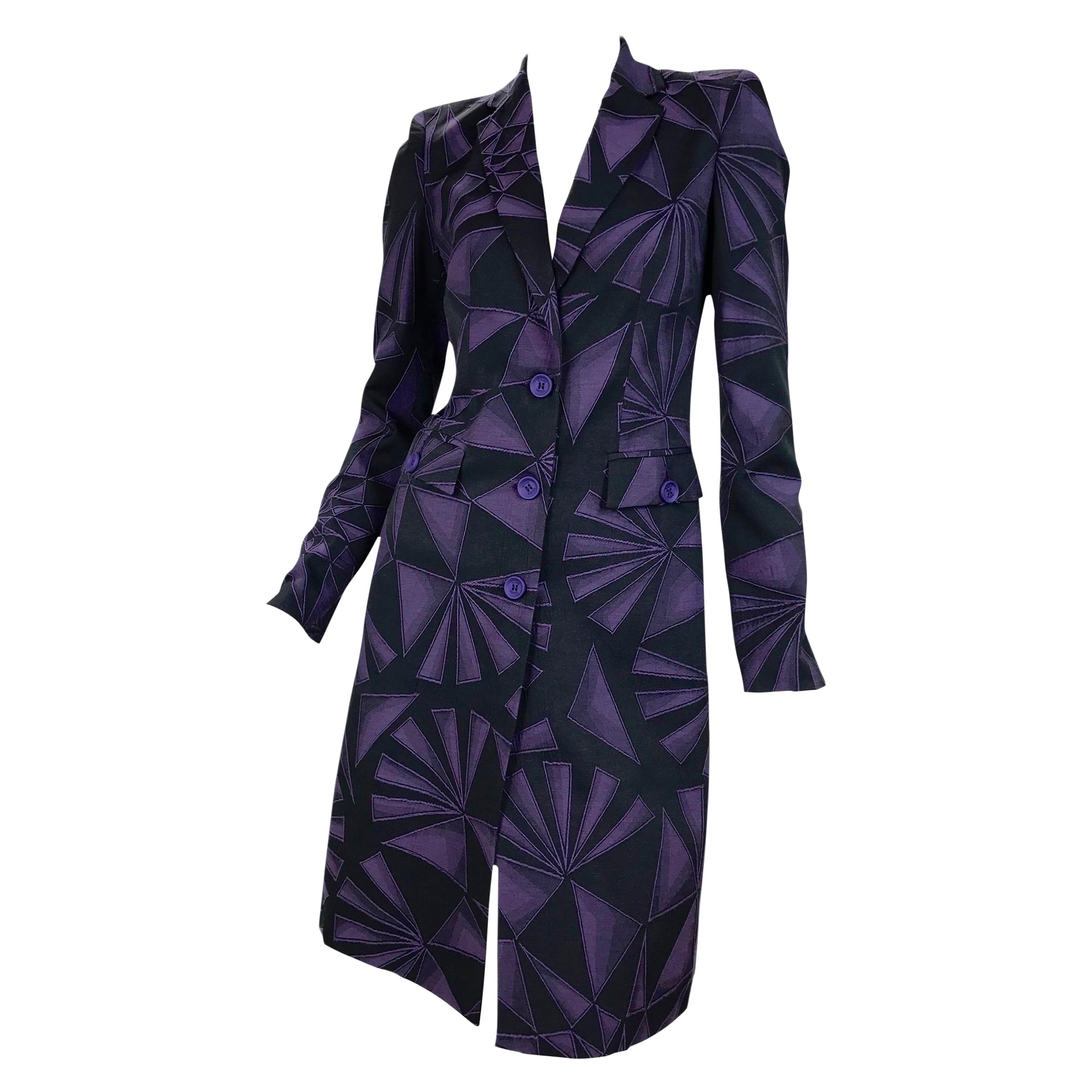 Versus by Versace Abrigo jacquard con estampado geométrico vintage en venta