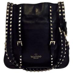 Valentino Garavani Rockstud Strap Balck Nappa Leather Tote 4