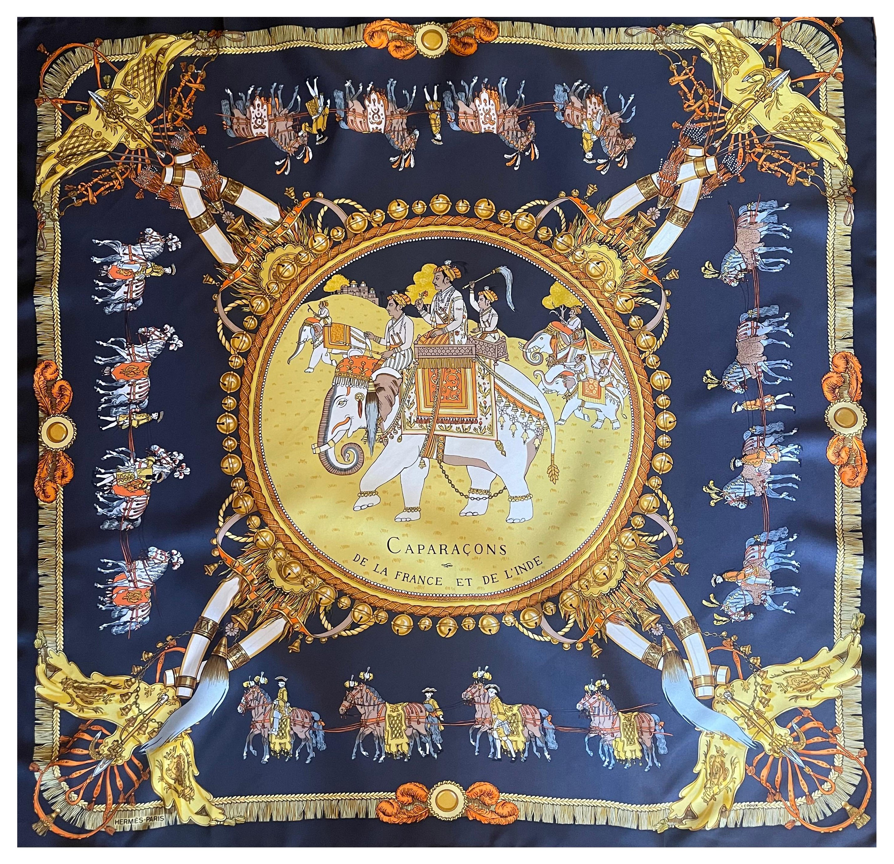 Pañuelo Hermès "Caparaçons" 1960