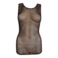 DOLCE & GABBANA Vintage 1990’S Brown Crochet Fishnet Sleeveless Top