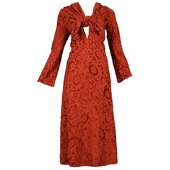 Comme des Garcons Red Devore Knot Dress 1993