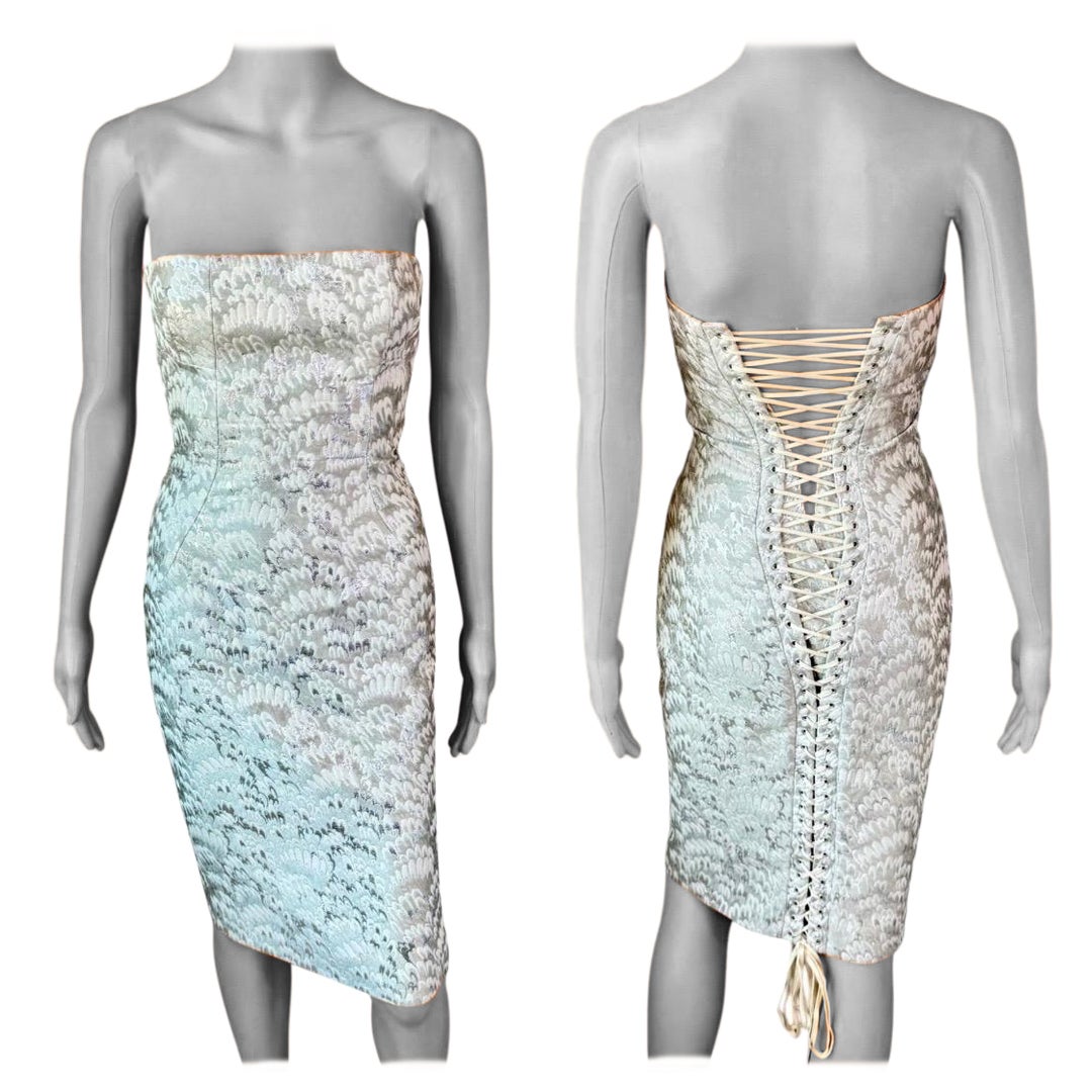 Dolce & Gabbana S/S 2003 Korsett, Schnürung, Bodycon Midikleid