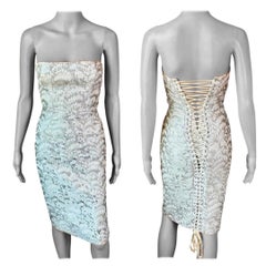Dolce & Gabbana S/S 2003 Corset Lace-Up Bodycon Midi Dress