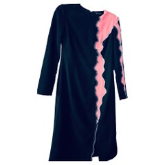 VERSACE Runway F/W 2016 Navy & Pink Panelled Midi  Dress IT 42