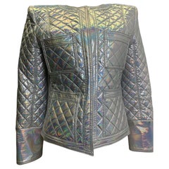 Balmain Iridescent Quilted Holographic Jacket – Pre-Fall 2017