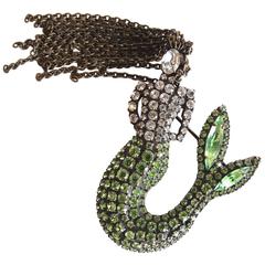 1980s Dorothy Bauer Mermaid Brooch  