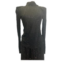 Balmain Paris Zweiteiliges Set mit schwarzem Kristallbesatz - Größe FR 38 / US 4-6