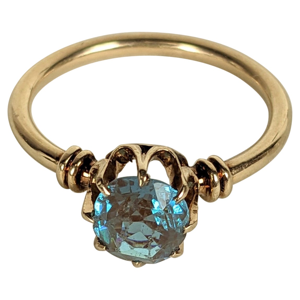Victorian Gold Saphiret Solitaire Ring