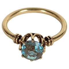 Victorian Gold Saphiret Solitaire Ring